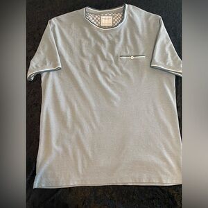 Denim & Flower Pale Blue Short Sleeve Crewneck Shirt, size XL